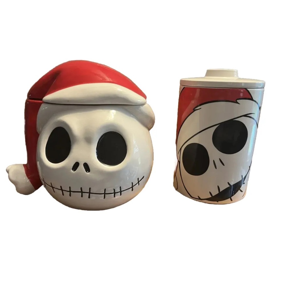 Nightmare before Christmas Jack Skellington Santa Canister/ jar & matching Jar